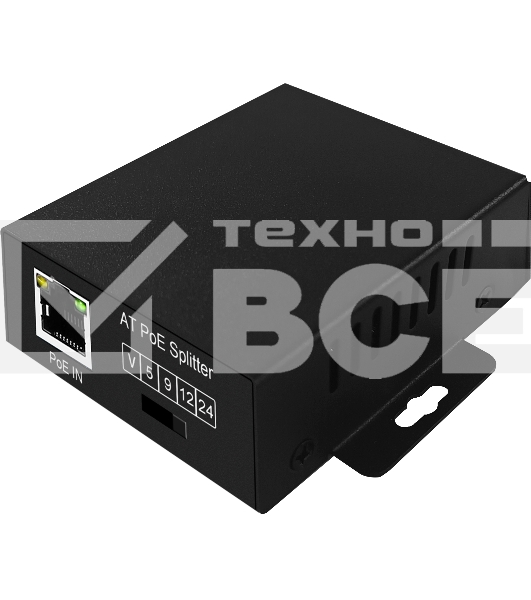 PoE-сплиттер Gigabit Ethernet с функцией выбора напряжения на 5/9/12/18V. Соответствует стандартам PoE IEEE 802.3af/at. Предназначен для питания оконечных сетевых устройств, не поддерживающих PoE. Порты: вх. - RJ45(10/100/1000 Base-T, IEEE 802.3af/at), вы