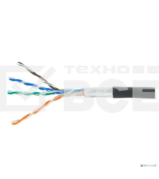 Кабель Cablexpert (RU) FTP indoor 4x2x0.51, медный, кат.5e, однож., 100м, box, серый