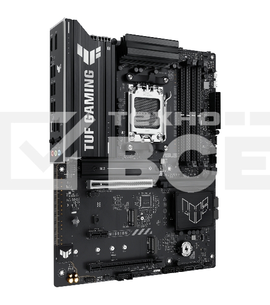 Материнская плата ASUS TUF Gaming B850-E WiFi, AM5, AMD B850, 4xDDR5, 4xSATA, 3xM.2, 1xPCIe 5.0 x16, 1xPCIe 4.0 x16, 1xPCIe x1, 1xDP, 1xHDMI, 2xUSB-C (1x10Gbps, 1x20Gbps), 3xUSB-A 5Gbps, 3xUSB-A 2.0, 1x2.5Gb LAN, Wi-Fi 6E, Bluetooth 5.3, 3x3.5 мм, 7.1, AT