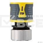 Коннектор для шланга, быстросъемный 1/2' с аквастопом, термопластичной резиной и зажимной гайкой из цинка Профи ЧЕТЫРЕ СЕЗОНА , фото3