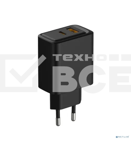 Сетевое зарядное устройство Rexant с портами USB-A и USB-C, 30Вт, черный