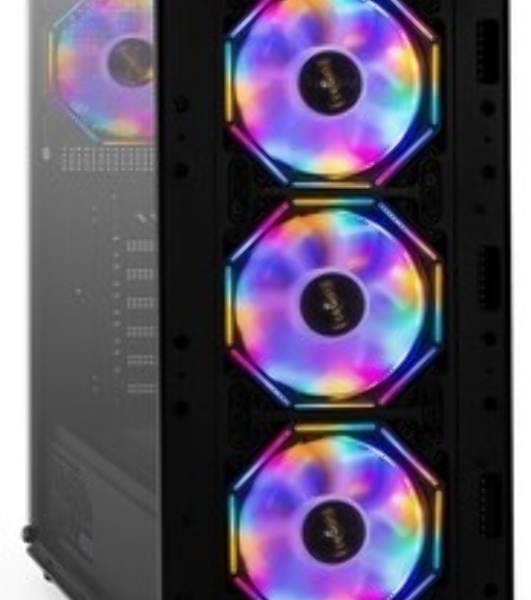 Компьютерный корпус Miditower ExeGate i3 BASE-NPX500 (ATX, БП 500NPX с вент. 12 см, с окном, 1*USB+1*USB 3.0, аудио, 4 вент. 12см с RGb подсветкой)