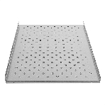 Полка стационарная 19' ExeGate ECSF-FS1000-G (перфорированная, глубина 650мм, крепление 19' 1U, для напольных шкафов и стоек глубиной 800мм/1000мм, нагрузка до 100кг, цвет светло-серый RAL 7035), фото 1