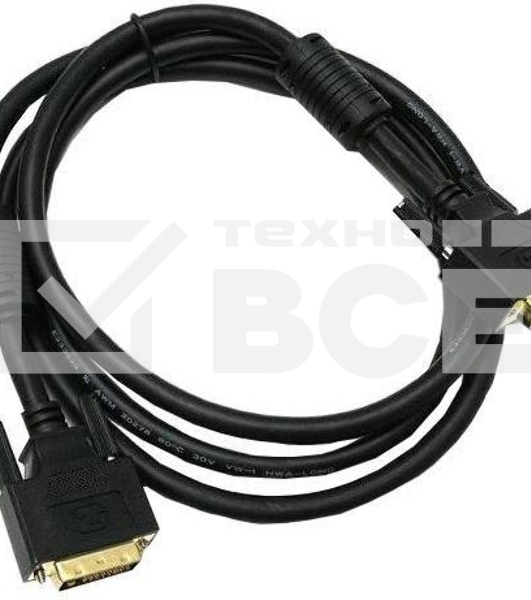 Кабель видео Buro DVI-D(m)/DVI-D(m) 1.8м. феррит.кольца Позолоченные контакты черный (DVI-D)