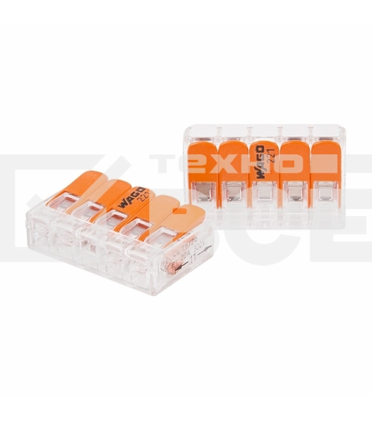 Универсальная компактная клемма 5-контактная до 4,0 мм² (25 шт./уп.) WAGO 221-415