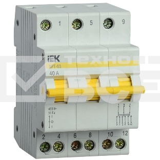 Выключатель-разъединитель трехпозиционный Iek MPR10-3-040  ВРТ-63 3P 40А