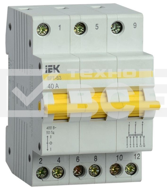 Выключатель-разъединитель трехпозиционный Iek MPR10-3-040  ВРТ-63 3P 40А
