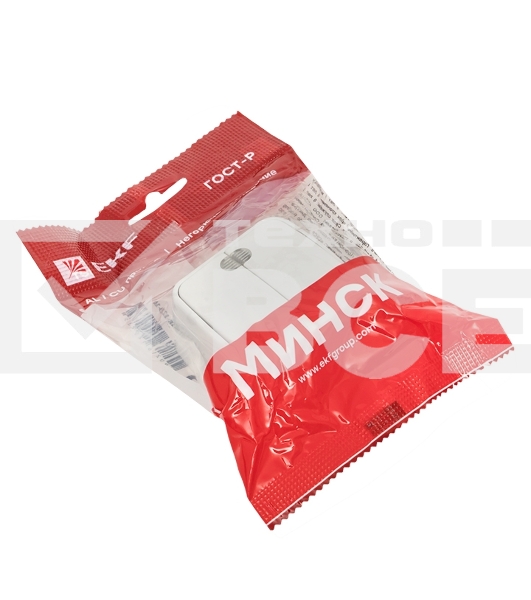 Выключатель 2-клавишный ОП 10А с индикатором белый EKF Basic Минск