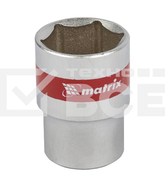 Головка MATRIX 13121торцевая 21мм 6-гранная crv под квадрат 1/2'' хромированная