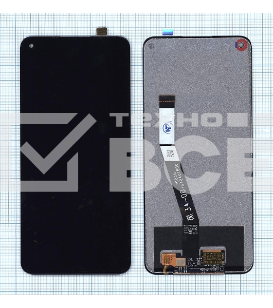 Дисплей для Xiaomi Redmi Note 9, Redmi 10X (MOD IC Cable) черный