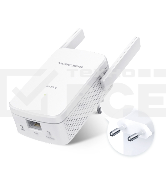 Комплект гигабитных Wi-Fi адаптеров Mercusys Powerline AV1000 Powerline kit with 300Mbps Wi-Fi, plug and play, up to 300 meters over an existing electrical circuit, the kit includes a MP510 and a MP500.