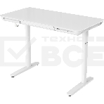 Стол для компьютера Cactus CS-EGD-WT-LED столешница закаленное стекло, белый каркас белый, фото3