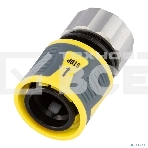 Коннектор для шланга, быстросъемный 1/2' с аквастопом, термопластичной резиной и зажимной гайкой из цинка Профи ЧЕТЫРЕ СЕЗОНА , фото 1