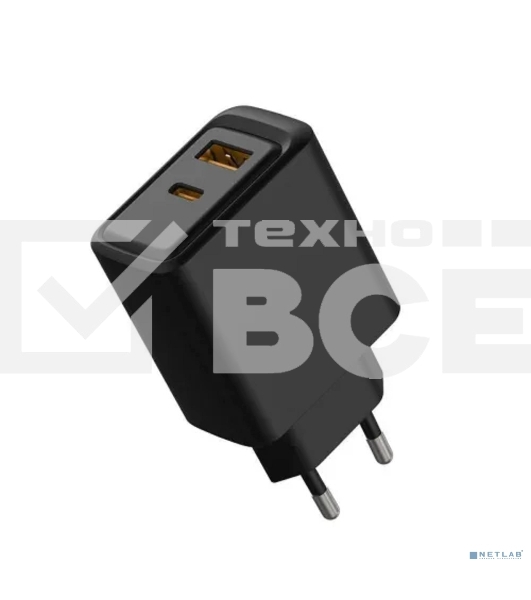 Сетевое зарядное устройство Rexant с портами USB-A и USB-C, 30Вт, черный