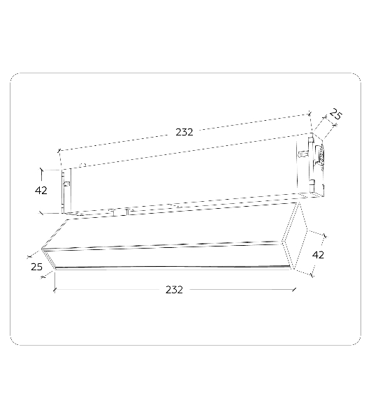 Управляемый светодиодный светильник для шинопровода Magnetic Ambrella light GL1321 WH белый IP20 12W 3000K-6400K 220V 120° 232*25*112 (Без ПДУ)