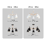 Светильник Ambrella light TR82211/5 BK/LW черный/светлое дерево E27/5 max 40W D780*430, фото 1