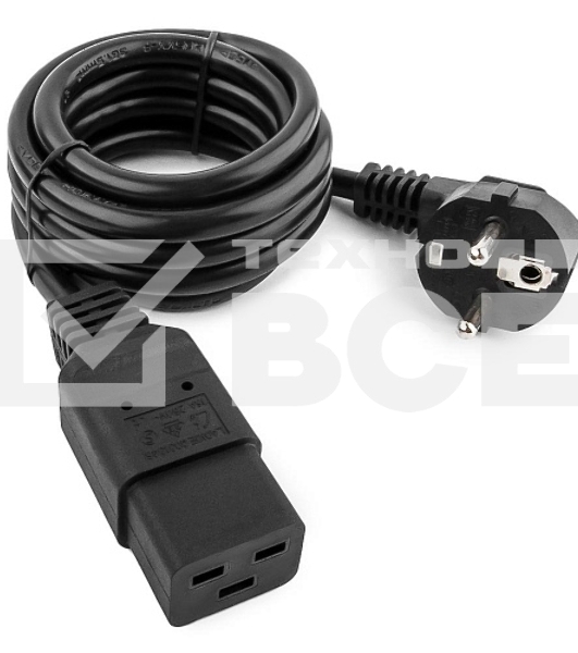 Кабель питания для UPC Gembird/Cablexpert, 1.8м, Schuko-С19, 16А, черный, с заземлением(PC-186-C19)