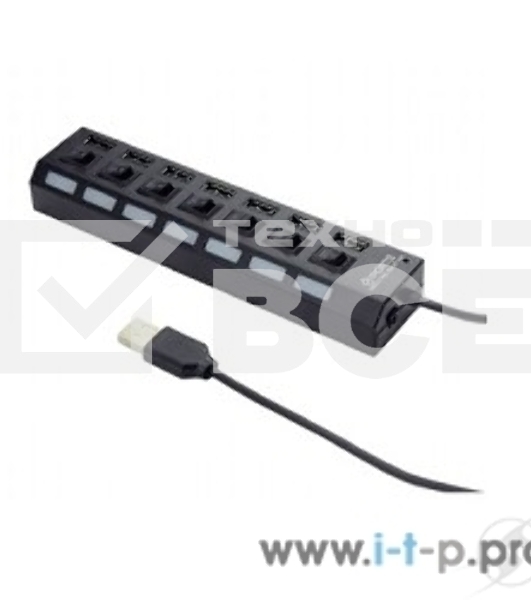 Концентратор USB 2.0 Gembird UHB-U2P7-02, 7 портов, питание, блистер