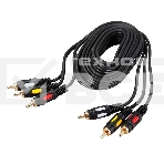 Шнур 3 RCA - 3 RCA, длина 5 метров, черный (GOLD) Rexant, фото4