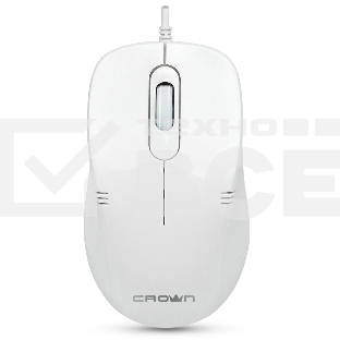 Мышь проводная Crown CMM-502 белый, 1000 dpi, USB, кнопки - 3