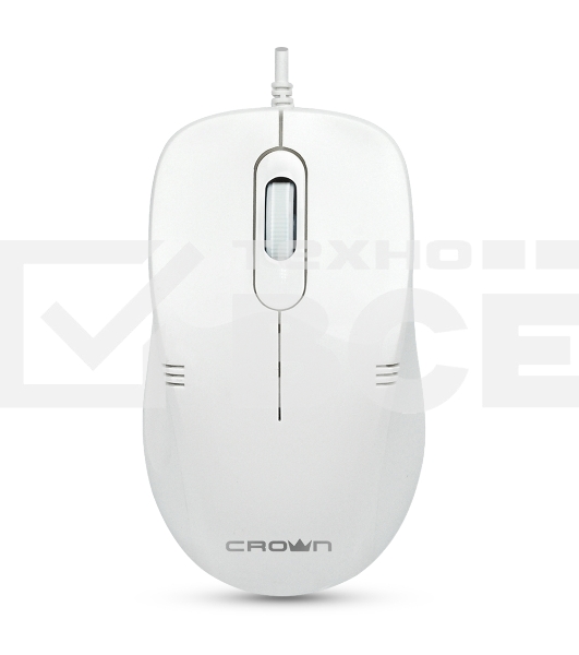 Мышь проводная Crown CMM-502 белый, 1000 dpi, USB, кнопки - 3