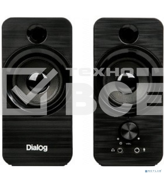 Акустическая система Dialog Stride AST-17UP 2.0, 10W RMS, PhoneOut, Mic In, черные, питание от USB