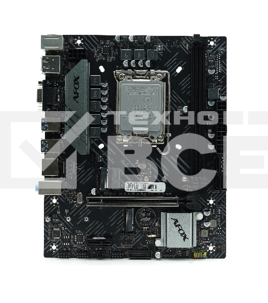 Материнская плата AFOX B760D4-MA5-V2, LGA 1700, Intel B760, 2xDDR4, 3xSATA, 1xM.2, 1xPCIe 4.0 x16, 1xPCIe x1, 1xMini PCIe, 1xHDMI, 1xD-Sub, 1x 1Gb LAN, 4xUSB-A 3.0, 2xUSB 2.0, 3x3.5 мм, 5.1, mATX