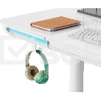 Стол для компьютера Cactus CS-EGD-WT-LED столешница закаленное стекло, белый каркас белый, фото4