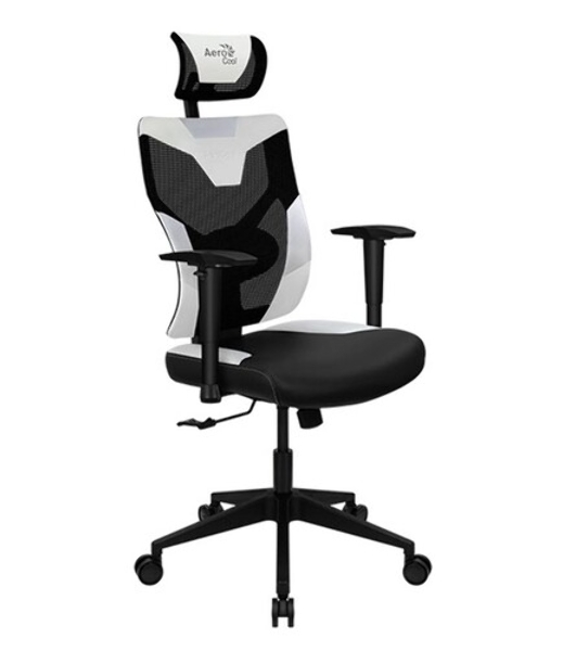 Кресло Aerocool GUARDIAN Ice Blue голубой, сетка, 150 кг, подголовник, регулируемые подлокотники, механизм качания, поясничная подушка