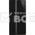 Холодильник Sharp SJ-FS97VBK черное стекло трёхкамерный 393/207 л морозилка снизу, фото 1