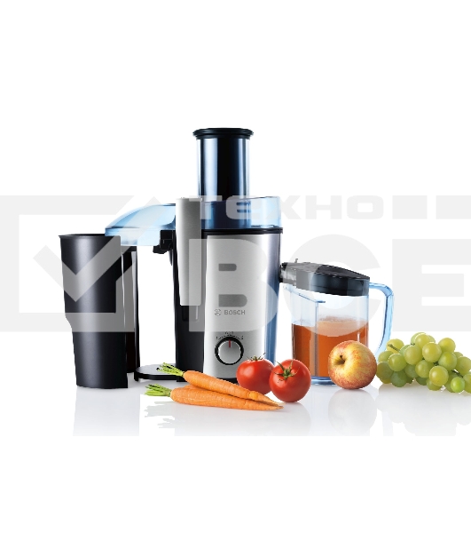 Соковыжималка центробежная Bosch MES3500 700Вт рез.сок.:1250мл. серебристый/синий