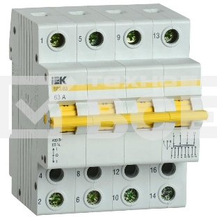 Выключатель-разъединитель трехпозиционный  Iek MPR10-4-063 Выключатель-разъединитель трехпозиционный ВРТ-63 4P 63А