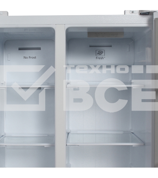 Холодильник Hyundai CS4502F белый двухкамерный Side by Side 271/165л морозилка сбоку