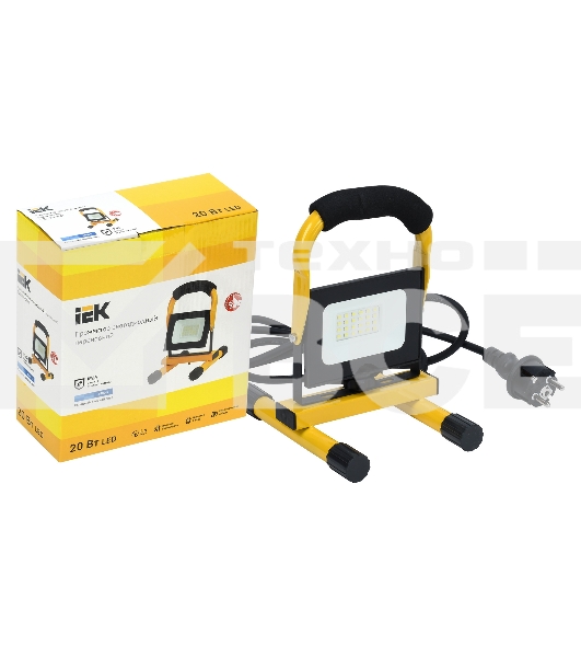 Прожектор светодиодный Iek LPDO603-020-65-K02 СДО 06-20П переносной 6500К IP65 черный