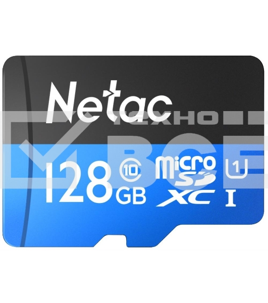 Флеш карта MicroSDXC 128GB Netac Class 10 UHS-I U1 P500 Standart + адаптер [NT02P500STN-128G-R]