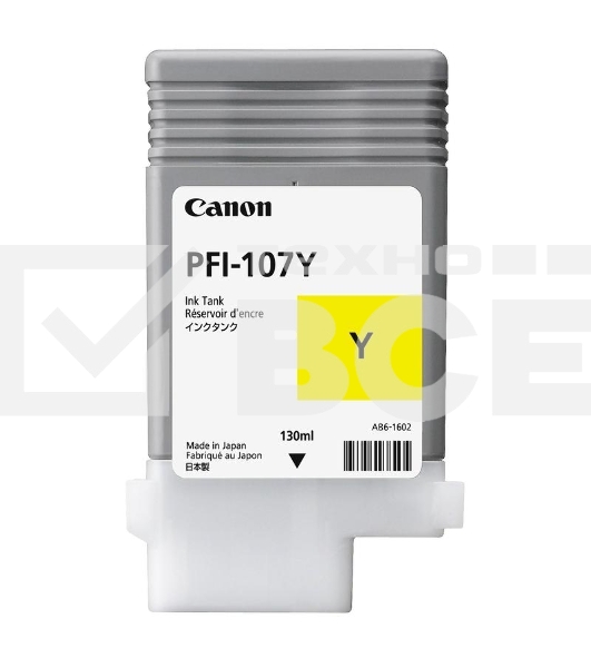 Картридж струйный Canon PFI-107Y (6708B001) желтый (130 мл) для Canon iP F680/685/780/785