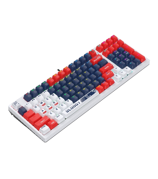 Клавиатура проводная A4Tech Bloody S98 механическая синий/белый USB for gamer LED (SPORTS NAVY)