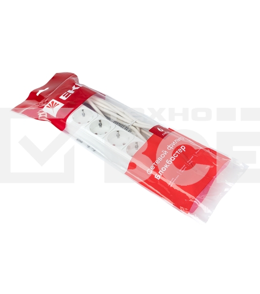 Сетевой фильтр EKF UFP10-375-6-03 6x3 м 10А/2,2 кВт с выкл. c/з ПВС 3х0,75 Блокбастер EKF PROxima