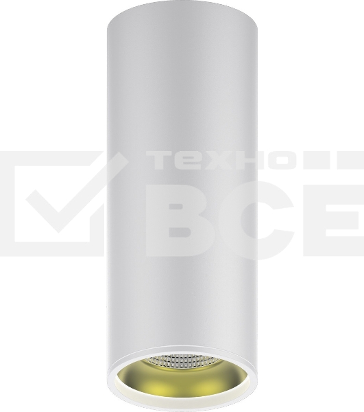 Светильник Overhead накл цил 12W 900lm 3000K 170-240V IP20 79*200мм белый золото LED