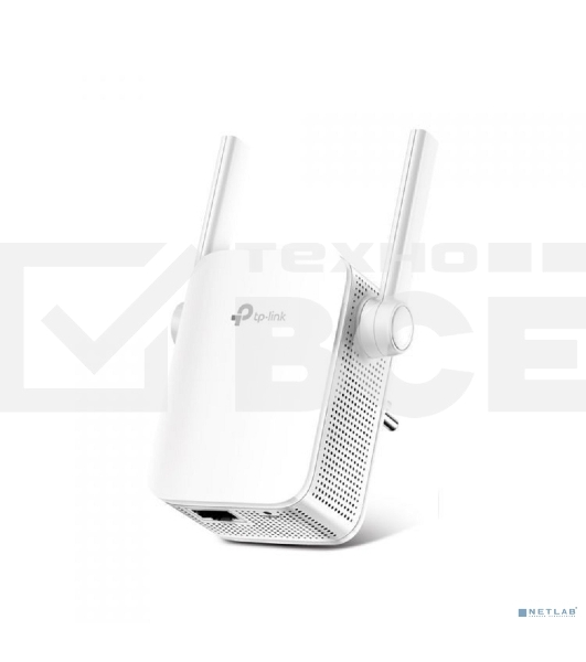 Усилитель TP-Link Wi-Fi AC750 Wi-Fi Range Extender, Wall Plugged,433Mbps at 5GHz + 300Mbps at 2.4GHz, 802.11ac/a/b/g/n, 1 10/100M LAN, WPS button, 2 fixed antennas поставляется без кабеля RJ-45