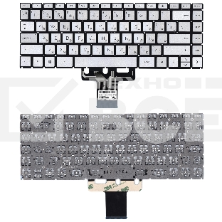 Клавиатура для ноутбука HP Pavilion x360 14-cd0000 серебристая с подсветкой