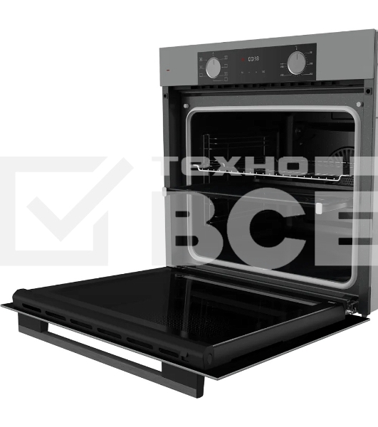 Электрический духовой шкаф Kuppersberg HF 608 GR, Поворотные переключатели, Цифровой таймер, Режимы работы: Нижний нагрев, Традиционный нагрев, Верхний нагрев с конвекцией, Разморозка, Верхний нагрев, Традиционный нагрев с конвекцией, Эмаль легкой очистки