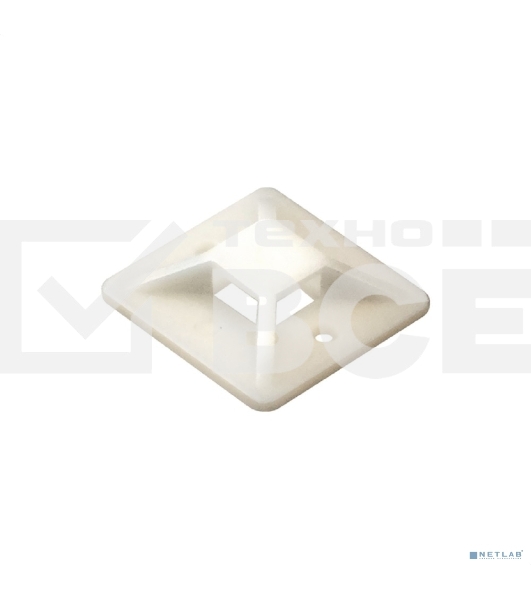 Самоклеющаяся площадка для крепления стяжек ExeGate EX293141RUS STM2020W-100 (20х20 мм, halogen free, -40°C - +85°C, белая, 100 шт)