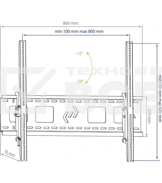 Кронштейн для телевизора Kromax STAR-2 черный 32