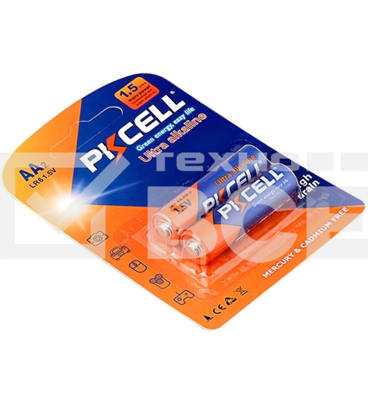 Щелочной/алкалиновый элемент питания PKCELL LR6-2B тип - AA 2 шт в блистере