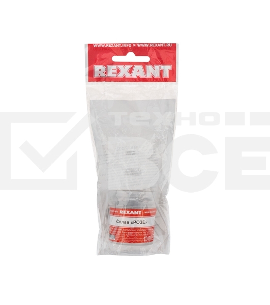 Припой «Сплав Розе» Rexant, 50 г, (олово 25%, свинец 25%, Висмут 50%), баночка