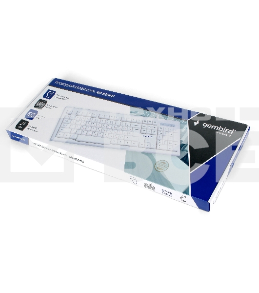 Клавиатура Gembird KB-8354U проводная, USB, бежевый/белый