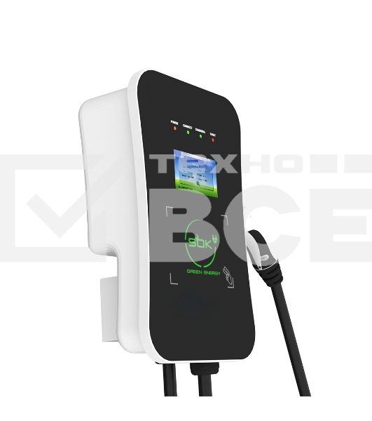 Зарядная станция S'OK Green Energy M3W Series Wallbox EV Charger SM3W10732542-7wf, 1-phase,7kw (32a/ 220v), ocpp 1.6j, rfid, wifi, lan, ip54, кабель 7.5м