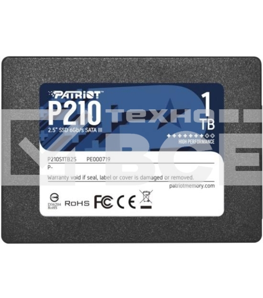 Накопитель SSD Patriot P210, 1TB, SATA III, 2.5