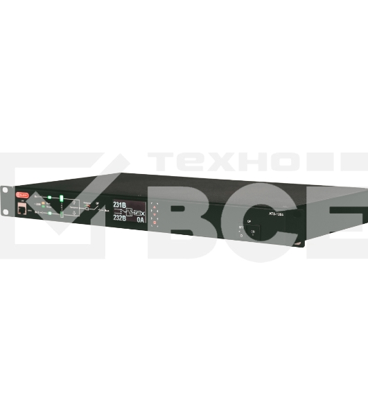 Автоматический ввод резерва ELEMY RACK ATS, 1U, 220В, 16А, OLED, Ethernet, in (2) C20, out (1) C19 (9) C13